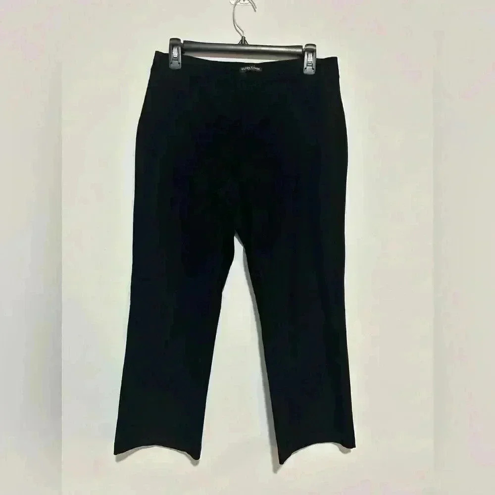 Eileen Fisher Washable Stretch Crepe Pant Pull On Crop Elastic Waist Petite M - Picture 2 of 5